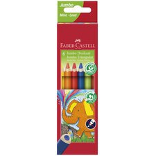 FABER-CASTELL Crayons de couleur triangulaire Jumbo, étui 6