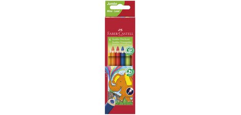 FABER-CASTELL Crayons de couleur triangulaire Jumbo, étui 6
