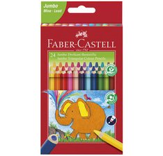 FABER-CASTELL Crayons de couleur triangulaire Jumbo, étui 24