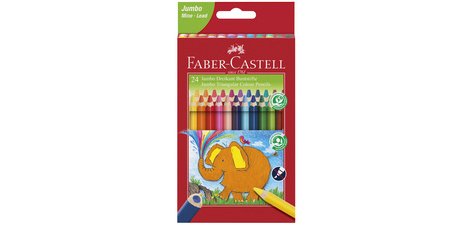 FABER-CASTELL Crayons de couleur triangulaire Jumbo, étui 24