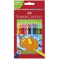 FABER-CASTELL Crayons de couleur triangulaire Jumbo, étui 24