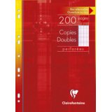 Copies doubles sous étui A4 200 pages perforées grands carreaux