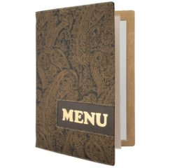 Chemise pour cartes de menu, DESIGN PAISLEY, A4