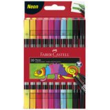 Stift FABER-CASTELL dubbele punt Neon - etui van 10 stuks
