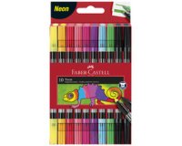 Stift FABER-CASTELL dubbele punt Neon - etui van 10 stuks