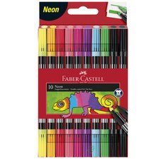 Stift FABER-CASTELL dubbele punt Neon - etui van 10 stuks
