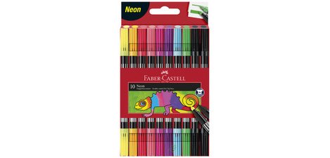 FABER-CASTELL Double Tip Neon Marker, Set of 10
