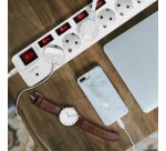 Euro Power Strip, 6 outlets, main switch