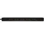 Euro power strip, 6 outlets, no switch