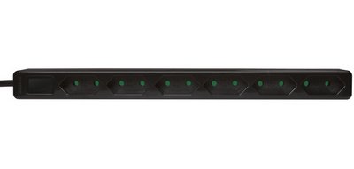 Euro power strip, 6 outlets, no switch