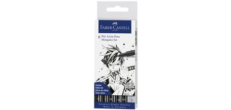 FABER-CASTELL Viltstift met Chinese inkt PITT artist pen etui 6