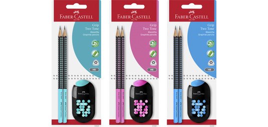 FABER-CASTELL Kit d'écriture GRIP TWO TONE, carte blister