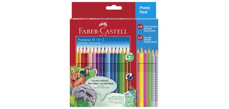 FABER-CASTELL Crayon couleur triangle ColourGRIP, étui promo