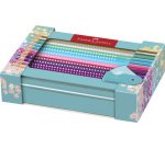 FABER-CASTELL Crayon couleur triangle GRIP SPARKLE, étui