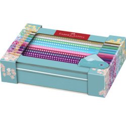 FABER-CASTELL Crayon couleur triangle GRIP SPARKLE, étui de 20