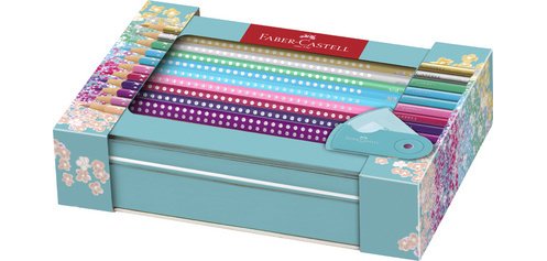 FABER-CASTELL Crayon couleur triangle GRIP SPARKLE, étui