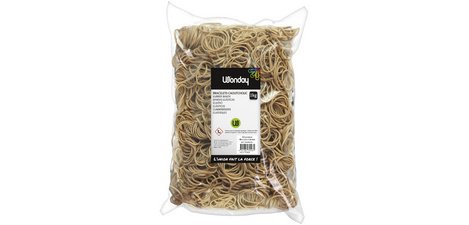 Rubber bracelets, natural, 80 mm, kilo bag