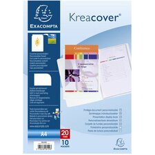 Kreacover® Personaliseerbare showalbums harde PP met vaste rug - 10 tassen - 20 zichten - A4 - Wit
