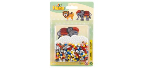 Hama Perles à repasser midi 'Eléphant/lion', sous blister