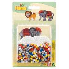 Hama Perles à repasser midi 'Eléphant/lion', sous blister