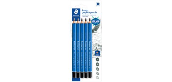 Crayon graphite Mars Lumograph jumbo, blister de 5
