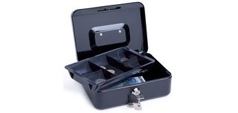 Caisse à monnaie, largeur: 300 mm, noir