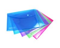 Pochettes de rangement à pression Rapesco 18,4 x 24,4 cm - Coloris assortis - Paquet de 5