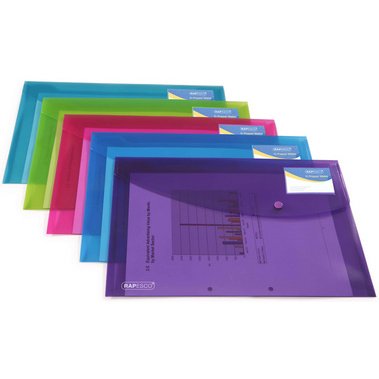 Documentenmap, A4, PP, geassorteerd