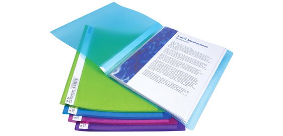 Document protector, A4, PP, 20 pockets, assorted