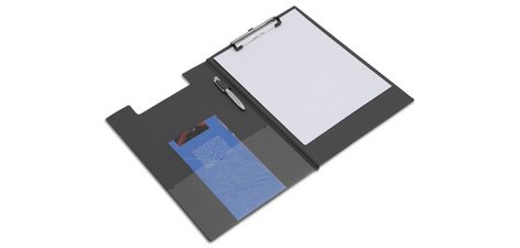 Pochette porte-bloc, plastifié, A4, noir