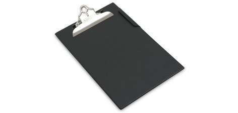 Porte-bloc, A4, plastifié, noir