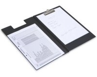 Pochette porte-bloc, A4, plastifié, PVC grainé, noir