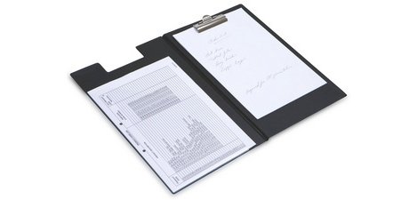 Pochette porte-bloc, A4, plastifié, PVC grainé, noir