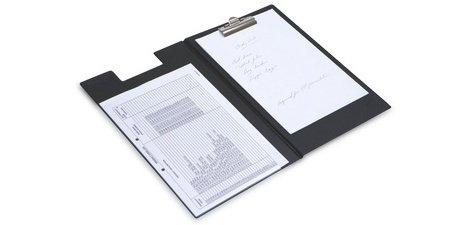 Pochette porte-bloc, A4, plastifié, PVC grainé, noir