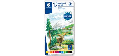 Crayon couleur Design Journey, étui métal de 12