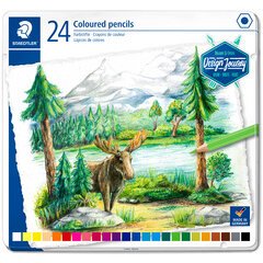 Crayon couleur Design Journey, étui métal de 24