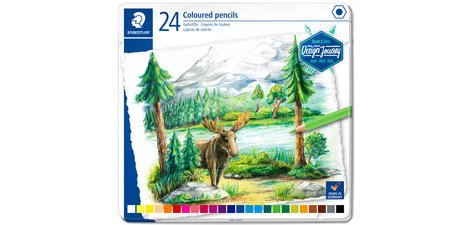 Crayon couleur Design Journey, étui métal de 24