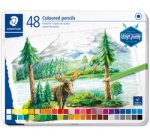 Staedtler zeskantige vorm kleurpotloden, metalen etui, 48 kleuren