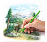 Staedtler zeskantige vorm kleurpotloden, metalen etui, 48 kleuren