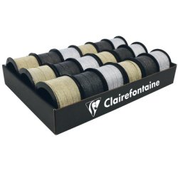 Plat.18 rollos 10mx10mm Glit.or/arg/noir - Assortiment