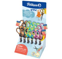 griffix Ciseaux d'école, pointu, présentoir de 12