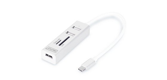 Hub USB-C stéréo OTG 3 ports / lecteur de cartes SD