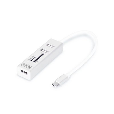 Hub USB-C stéréo OTG 3 ports / lecteur de cartes SD