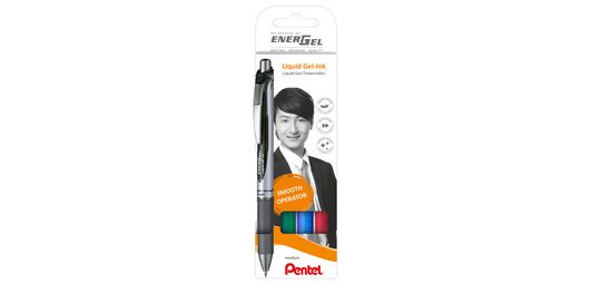 Stylo roller à encre gel EnerGel XmRT, set de 4