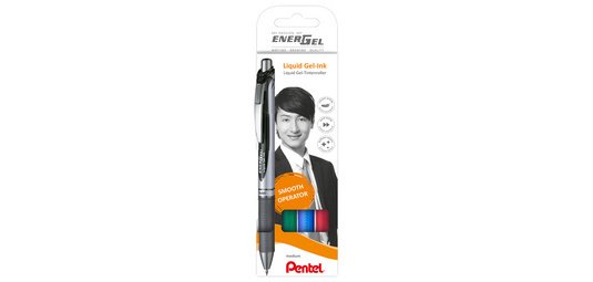 Stylo roller à encre gel EnerGel XmRT, set de 4
