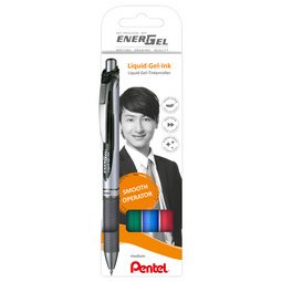 Stylo roller à encre gel EnerGel XmRT, set de 4