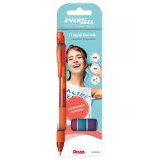 Stylo roller à encre gel EnerGel X BL107, kit de 4