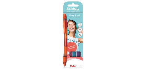 Stylo roller à encre gel EnerGel X BL107, kit de 4