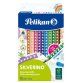 Kleurpotlood driehoekig SILVERINO breed - etui van 12 stuks