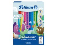 Crayon couleur triangulaire combino, étui carton 12